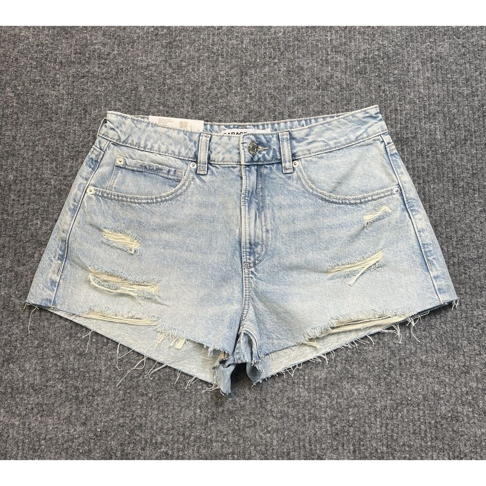 Garage Denim Festival Shorts Women Size 7 Distressed Cut-Off Blue Cotton NEW